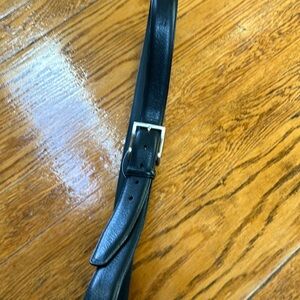Nordstrom black leather belt.  Labeled as Size 46.  See photos.